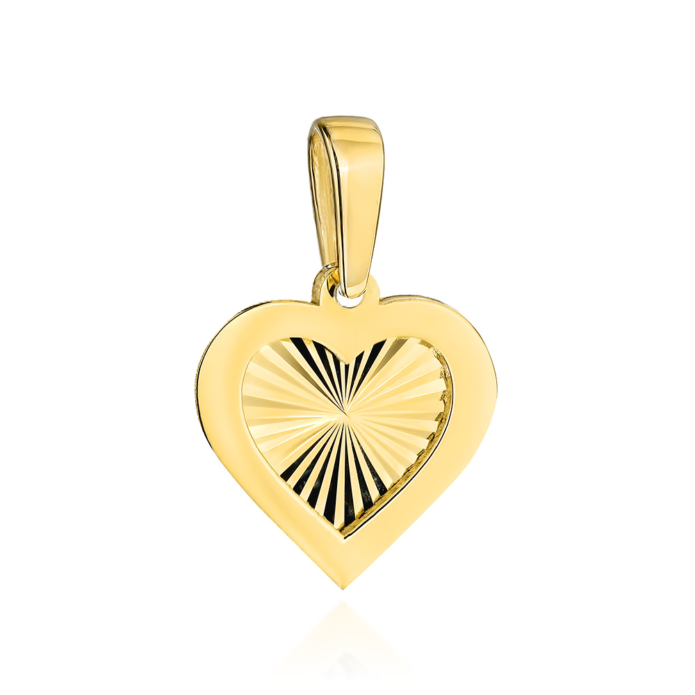 6-Z00542-585 Zawieszka złota diamentowane serce w oprawie - obrazek 1