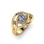 Pierścionek złoty z diamentem laboratoryjnym