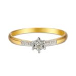 Pierścionek złoty z diamentami - obrazek 2