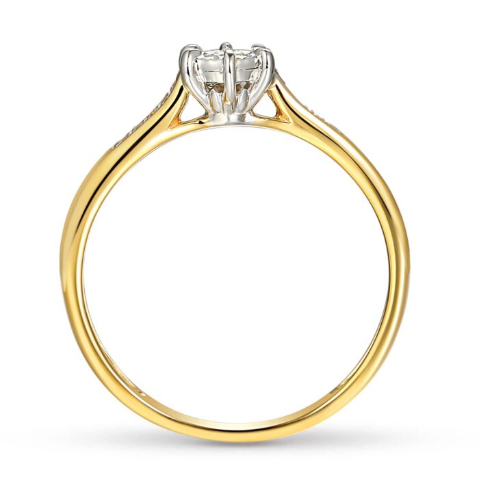 Pierścionek złoty z diamentami - obrazek 3