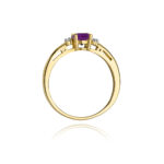 Pierścionek złoty z ametystem i diamentami BD-W10 - obrazek 3