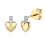 Kolczyki złote serduszka z diamentami