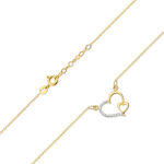 Naszyjnik złoty celebrytka serduszko z diamentami - obrazek 2