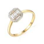 Pierścionek złoty z diamentami