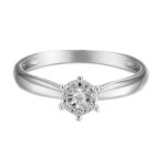 Pierścionek białe złoto z diamentami - obrazek 2