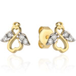 Kolczyki złote aniołki z cyrkoniami