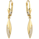 Kolczyki złote łezki z cyrkoniami