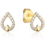 Kolczyki złote łezki z cyrkoniami
