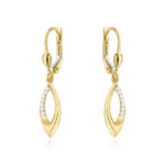 Kolczyki złote łezki z cyrkoniami