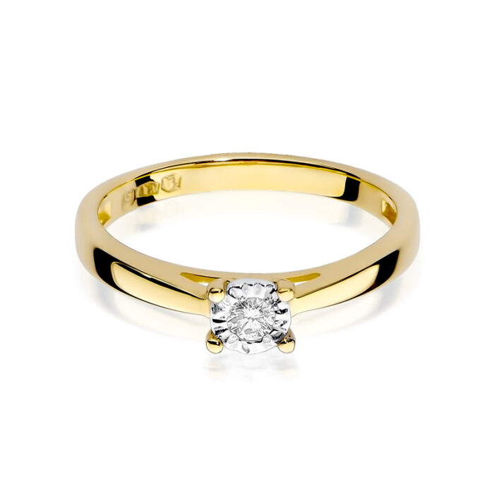 Pierścionek złoty z diamentem BD-W07 0,08 - obrazek 2