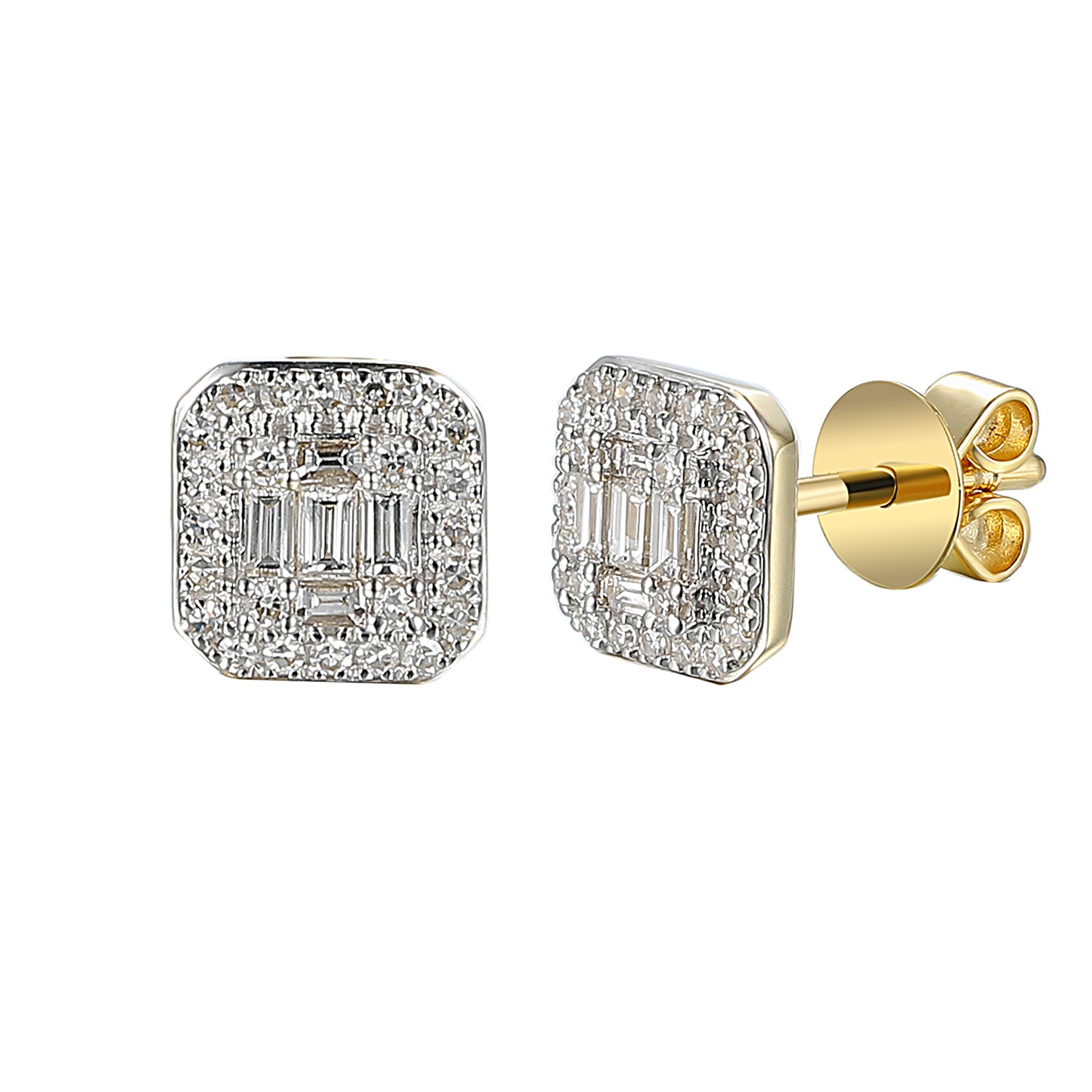 71618E001-HDQ7kkk Kolczyki złote z diamentami - obrazek 1