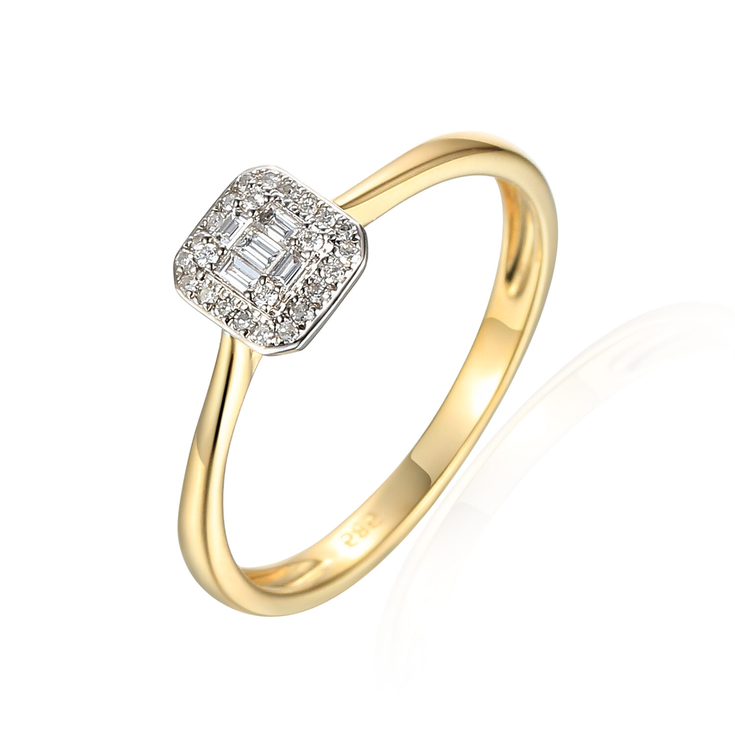 71618R001-G1Q3 Pierścionek złoty z diamentami - obrazek 1