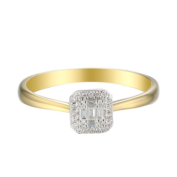 Pierścionek złoty z diamentami - obrazek 2