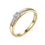 Pierścionek złoty z diamentami