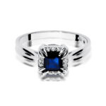 Pierścionek złoty z szafirami i diamentami BD-W358B - obrazek 2