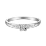 Pierścionek białe złoto z diamentami - obrazek 2