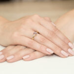 Pierścionek złoty z ametystem i diamentami BD-W02 - obrazek 4