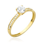 Pierścionek złoty z cyrkoniami