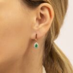 Kolczyki złote ze szmaragdem i diamentami - obrazek 2