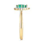 Pierścionek złoty ze szmaragdem i diamentami - obrazek 3