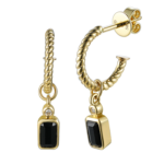 Kolczyki z czarnymi agatami i diamentami