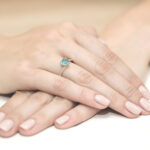 Pierścionek złoty z topazem i diamentami BD-W50 - obrazek 4