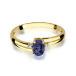Pierścionek złoty z szafirem i diamentami BD-W68 - obrazek 2