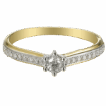 Pierścionek złoty z diamentami - obrazek 2