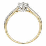 Pierścionek złoty z diamentami - obrazek 3