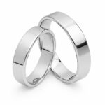 Obrączki białe złoto SL16 płaskie z soczewką