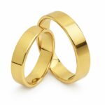 Obrączki żółte złoto SL16 płaskie z soczewką