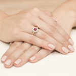 Pierścionek złoty z rubinem i diamentami BD-W284 - obrazek 4