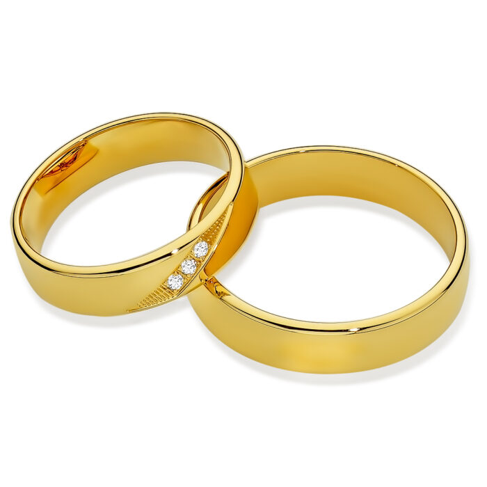 Obrączki złote SL39 płaskie - obrazek 2