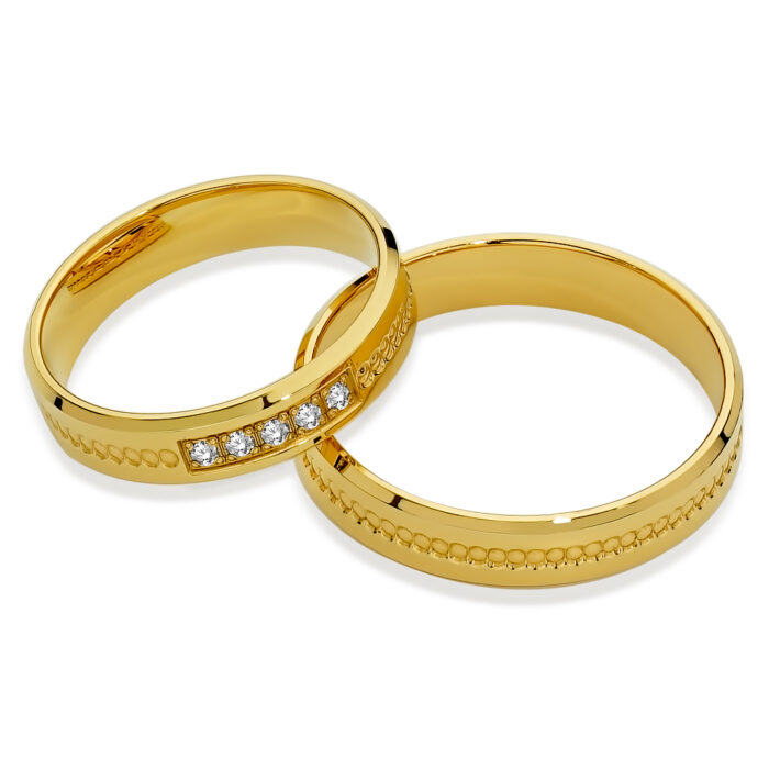 Obrączki złote SL49 płaskie - obrazek 2