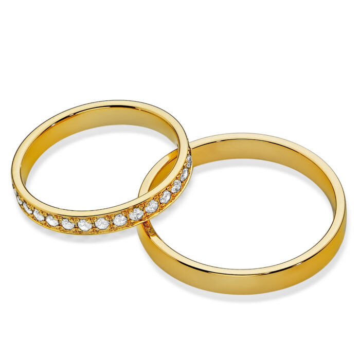 Obrączki złote SL23-A półokrągłe - obrazek 2