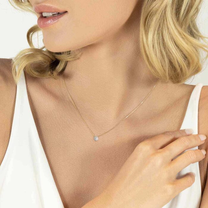 Naszyjnik złoty kolia z diamentami - obrazek 2