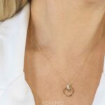 Naszyjnik złoty koło z diamentami - obrazek 2