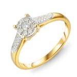 Pierścionek złoty z diamentami