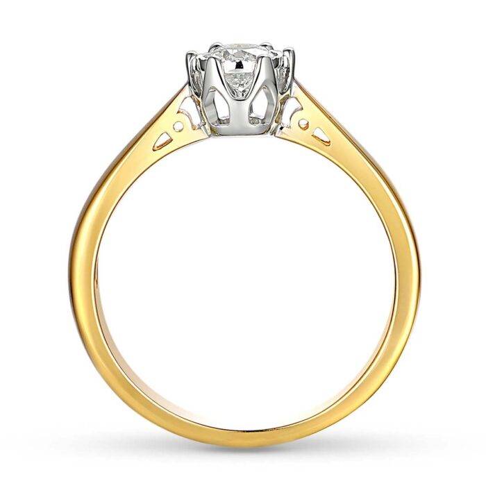 Pierścionek złoty z diamentem - obrazek 2