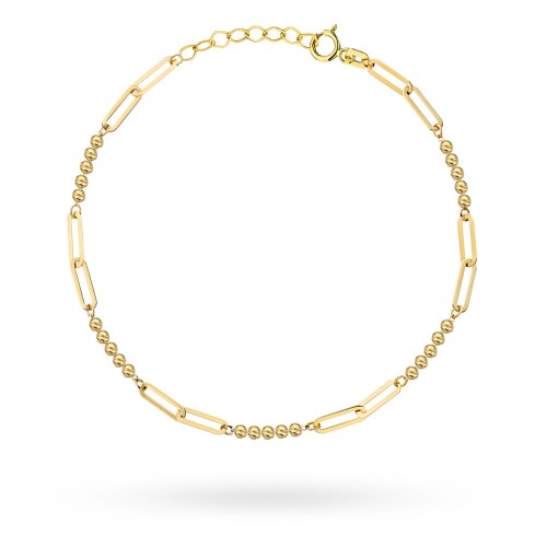 Bransoletka-zlota-diamentowane-kuleczki-i-ogniwa Bransoletka złota diamentowane kuleczki - obrazek 1