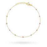 Bransoletka złota kuleczki 3 kolory złota