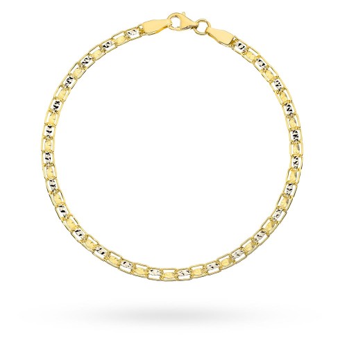 Bransoletka-zlota-z-kolekcji-PIATTO-diamentowana-w-dwoch-kolorach-zlota Bransoletka złota piatto diamentowana w dwóch kolorach złota - obrazek 1