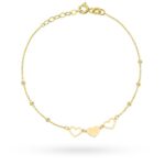 Bransoletka złota serca i kulki