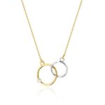 Naszyjnik złoty ringi z diamentami