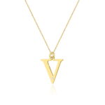 Naszyjnik złoty z diamentem - V