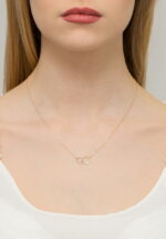 Naszyjnik złoty ringi z diamentami - obrazek 3