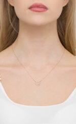 Naszyjnik złoty celebrytka serduszko z diamentami - obrazek 3