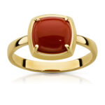 Pierścionek złoty z koralem - obrazek 3