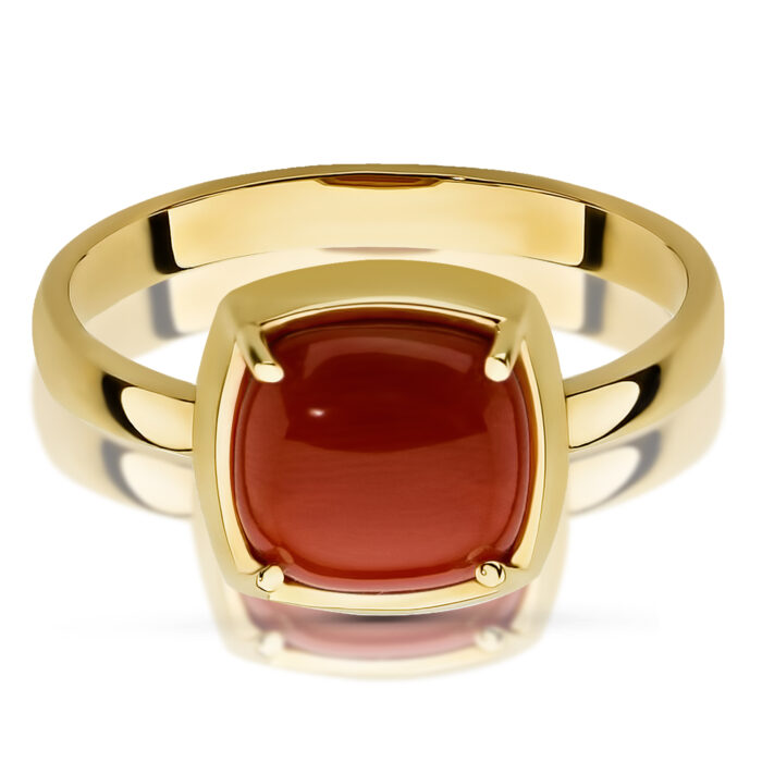 Pierścionek złoty z koralem - obrazek 2