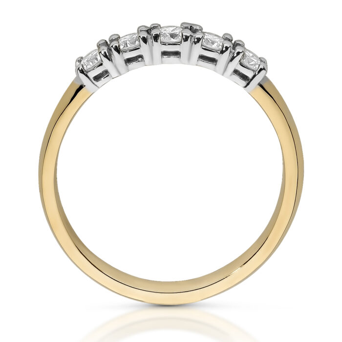 Pierścionek złoty ring z diamentami laboratoryjnymi RR7 - obrazek 2